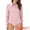 Pink, variant on DARING DIVA Leotard Shirt Collared Button Down Long Sleeves Bodysuit S Purple