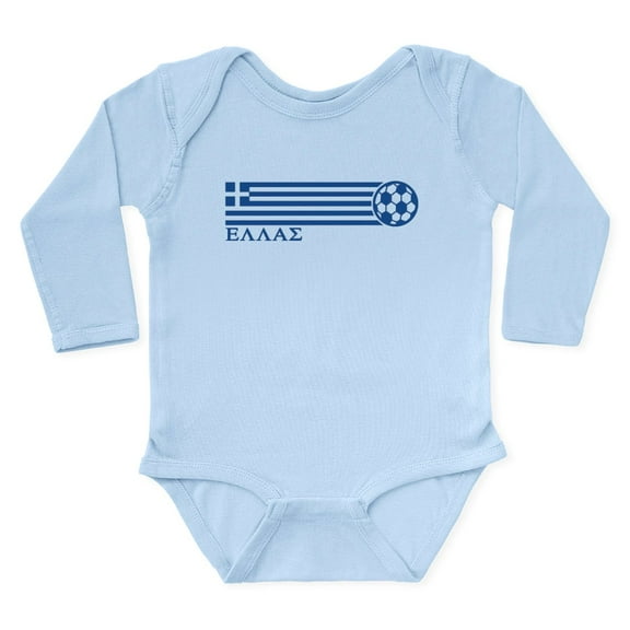 CafePress - Greecesoccer Body Suit - Long Sleeve Cotton Baby Bodysuit
