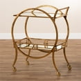 thumbnail image 4 of Baxton Studio Arsene Antique Gold Finished 2-Tier Mobile Bar Cart, 4 of 7