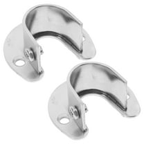OUNONA 2pcs Stainless Steel U Shaped Closet Rod Brackets with End Support Socket Accessories for Pole Holder Flange and Screw