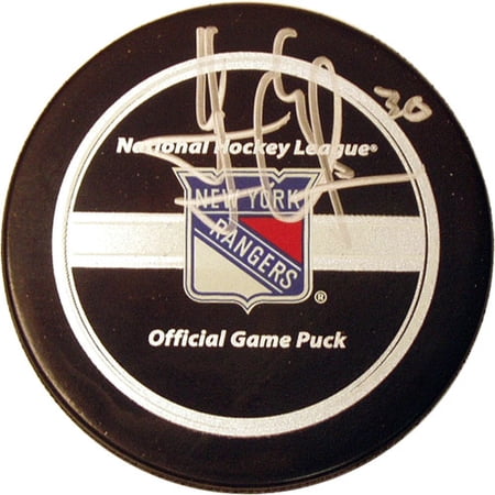 Henrik Lundqvist Autographed NY Rangers Game Model Puck