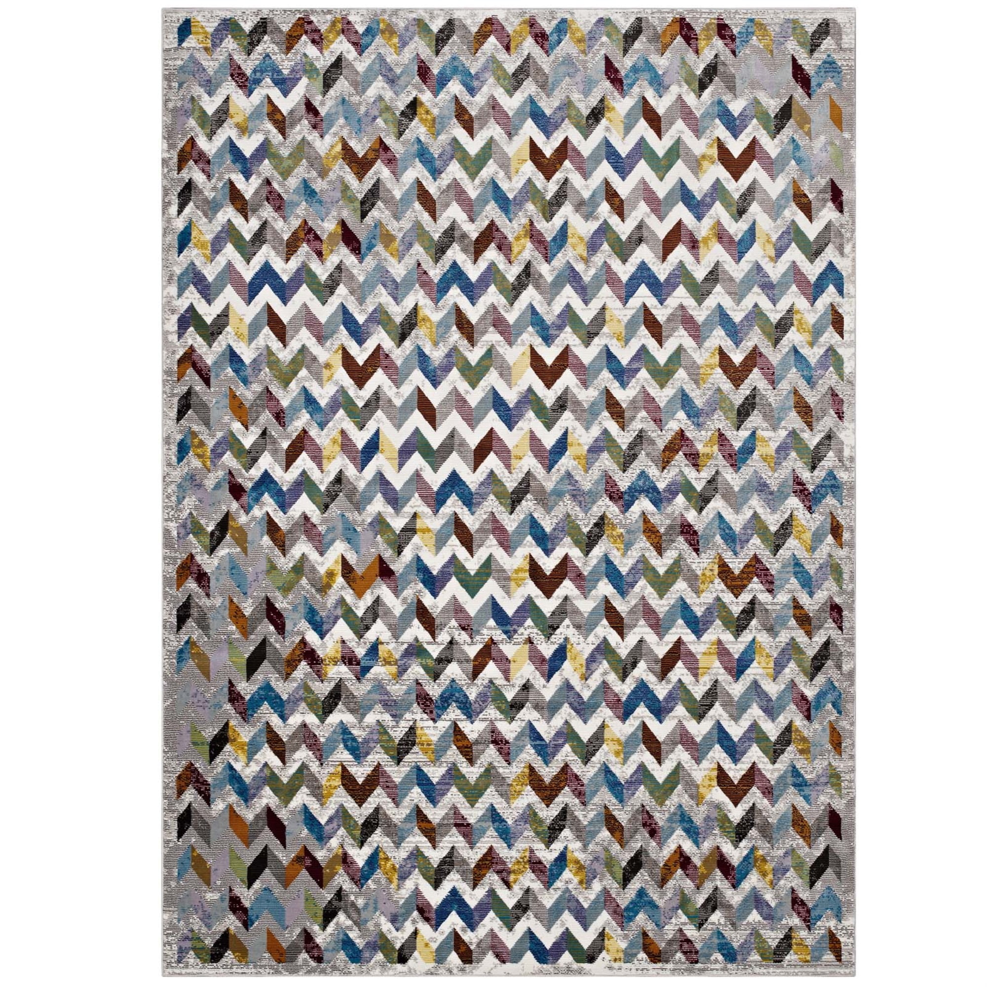 Multicolored Ergode Lavendula Triangle Mosaic 5x8 Area Rug 