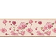 thumbnail image 5 of Dundee Deco's Peel and Stick Wallpaper Border - Floral Pink Blooming Flowers Wall Border Retro Design, 15 ft x 7 in, Self Adhesive, 5 of 6