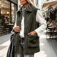 thumbnail image 2 of Aboser Sherpa Vest Jacket for Women Sleeveless Button Down Outerwear Fuzzy Fleece Jackets Warm Cozy Collared Vests Casual Fluffy Coats with Pockets, 2 of 8