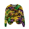 thumbnail image 5 of YueHuiYing Women's Loose-Fit Colorful Floral All-Over Print Crew Neck Long Sleeve Carnival Retro Style Comfortable Top, 5 of 6