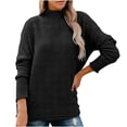 thumbnail image 1 of IROINID Pull Col Roulé pour Femmes Couleur Unie Confortable Mi-Longueur Manches Longues Haut Tricoté, 1 of 6