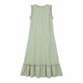 thumbnail image 5 of VBVC Women's Striped Ruffle Trim Sleeveless Maxi Dress , Summer Casual Beach Loose Dress For Women , Ladies' Vacation Long Dress with Pockets,Green,S-3XL, 5 of 6