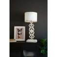 thumbnail image 6 of TABLE LAMP - ANTIQUE WHITE WITH CARVED DAMASK BASE, 6 of 8