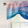 thumbnail image 5 of Tie Up Valances for Windows, Marble Blue Purple Adjustable Valance Curtains Window Treatment for Living Room, Ombre Modern Abstract Art Ink Painting Rod Pocket Kitchen Curtains & Drapes 54x18 Inch, 5 of 9