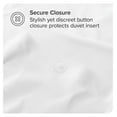 thumbnail image 4 of Drevy 100% Organic Cotton Jersey Duvet Cover Set - / XL Size - Ultra Soft - 100% Cotton - 2pcs - Corner Ties - Button Closure - Bedding Duvet Cover & Pillow Shams (/ XL, White), 4 of 8