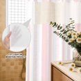 thumbnail image 4 of No Hook Shower Curtain, Simple Vertical Stripes Shower Curtains for Bathroom with See Through Top Window, Modern Minimalist Lines Pink Waterproof & Washable Bath Curtain Extra Long 72"x96", 4 of 9