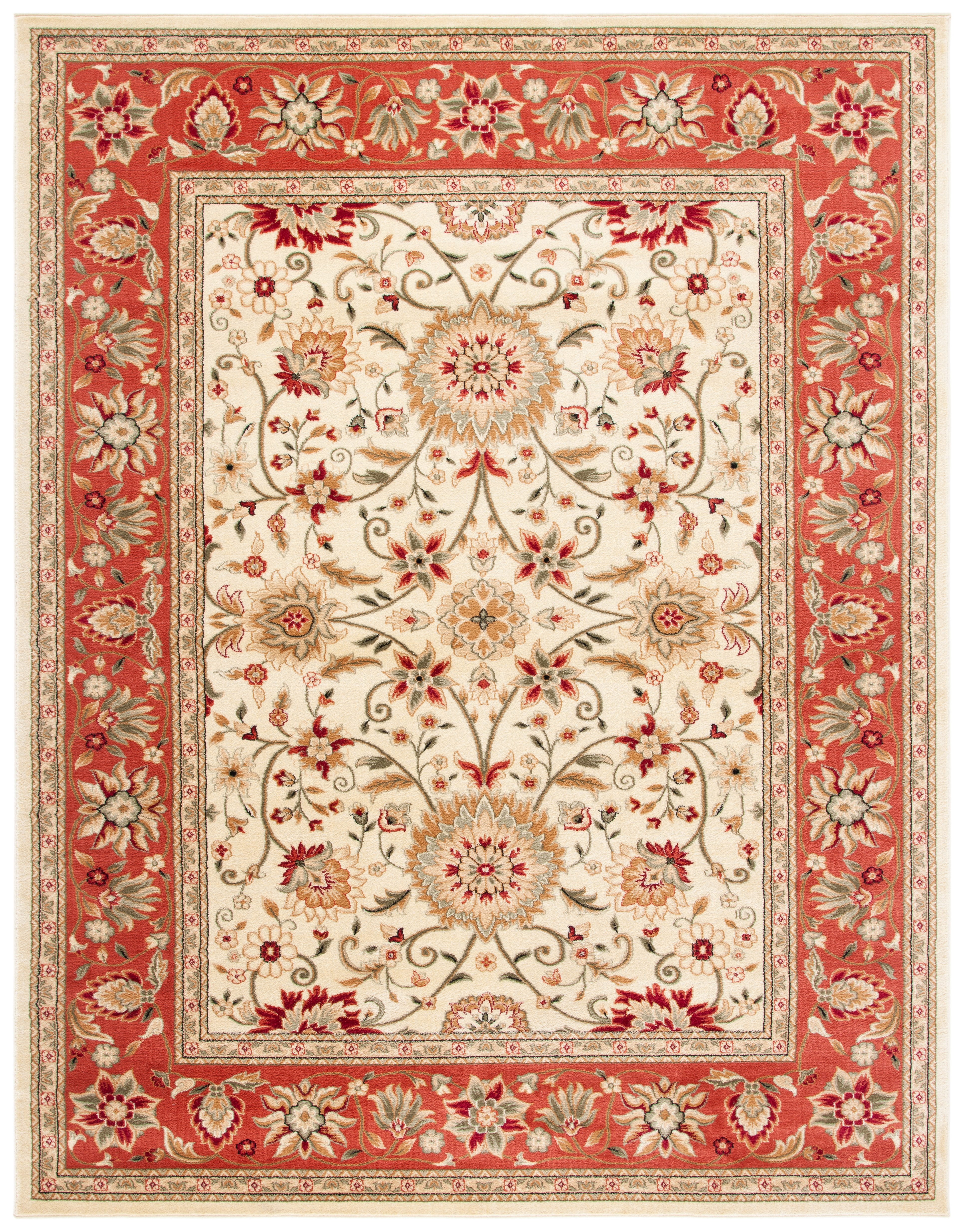 Safavieh Lyndhurst Victoria Floral Area Rug, Ivory/Rust, 10' x 14'