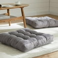 thumbnail image 5 of Floor Pillow 22x22 Inch, Large Square Meditation Pillows Seating for Adults, Tufted Corduroy Floor Cushion for Living Room Tatami, Gray, 5 of 7