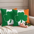 thumbnail image 2 of St Patrick Day Pillow Covers 2 Pack Vintage Green White Orange Irish Flag Green Shamrock Pillowcase Waterproof Outdoor Throw Pillow Cover for Patio Garden Square Cushion 20”x20”, 2 of 9