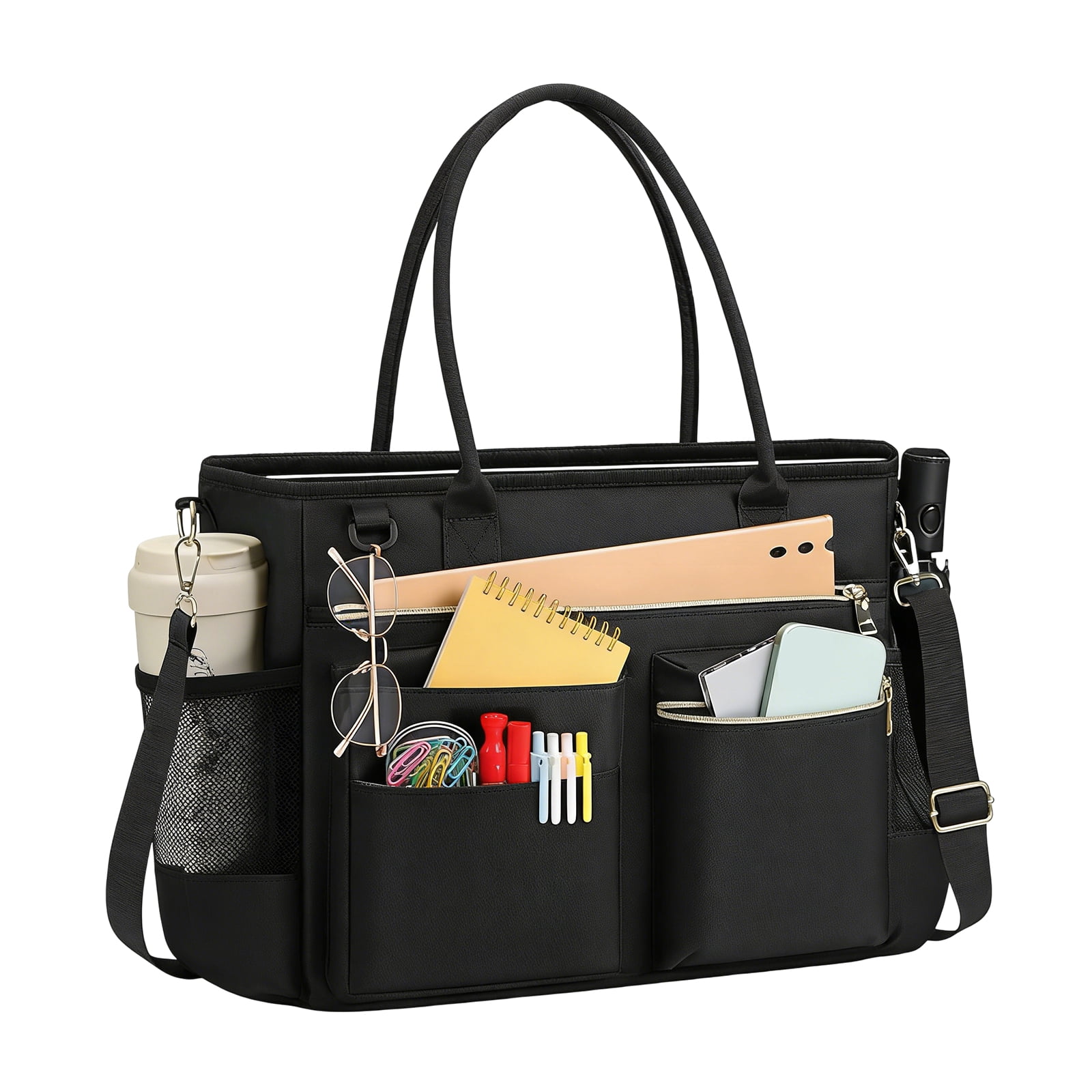 HUISZJ Large Capacity Tote Bag, Laptop Bag with Zipper, Briefcase for Office Work Travel,
