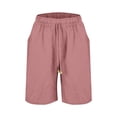 thumbnail image 3 of iHPH7 Linen Shorts for Women, Womens Shorts Casual, Bermuda Shorts for Women, Summer Shorts for Women, Knee Length Shorts Women, Rose Gold L, 3 of 8