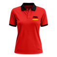 thumbnail image 2 of Soccer Cup Shirt Women Short Sleeve Lapel button down Pattern Print Breathable Shirts for Women Womens Polo Shirts Short Sleeve Business Shirts for Women Work Tops Trendy Tees Red M, 2 of 5