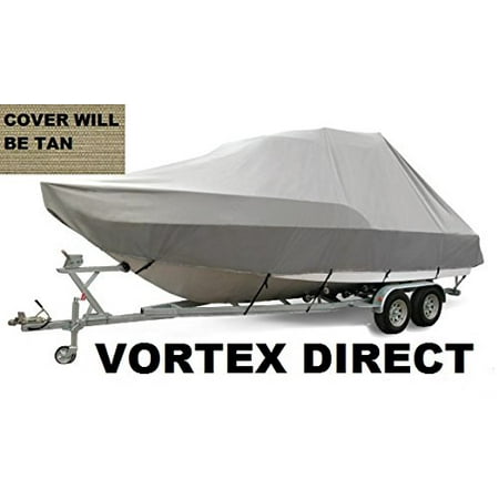 VORTEX HEAVY DUTY TAN / BEIGE T-TOP CENTER CONSOLE BOAT COVER FOR 25' - 26' BOAT (FAST SHIPPING - 1 TO 4 BUSINESS DAY