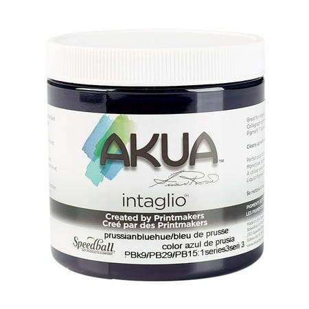 UPC: 0853005003473 | Speedball Akua Intaglio Ink Prussian Blue Hue 8 oz.