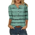 thumbnail image 2 of LSLJS T-Shirts pour Femmes Mode Manches Trois-Quarts Col Rond Rétro Imprimé de Pâques Hauts Amples Blouse, 2 of 5