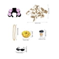 thumbnail image 4 of Ccwuwei 23" Porch Goose Outfits, Waterproof Cow Print Bathrobe Set, Fuzzy Plush Wrap with Curler Cap Eyewear Chain & Cup Accessory, Farmhouse Yard Lawn Decor for Goose Statue, Outdoor Decor - Black, 4 of 7