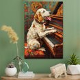thumbnail image 2 of English Setter Dog Playing Piano Stretched Canvas Size 8x12 – Vintage Style English Setter Dog Art for Piano Fans, Great Gift for Dog Owners, 2 of 5