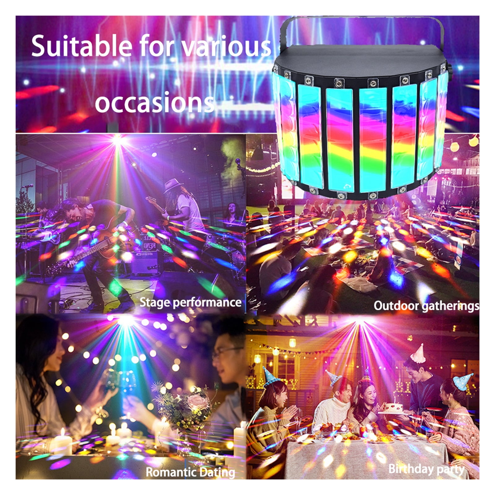 DMA Stage Music RGB Disco Light Bar Bounce Light Wedding Birthday Party Remote Control Light