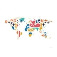 thumbnail image 2 of Seven Trees Design 32x25 Black Ornate Wood Framed with Double Matting Museum Art Print Titled - Abstract Colorful World Map, 2 of 4