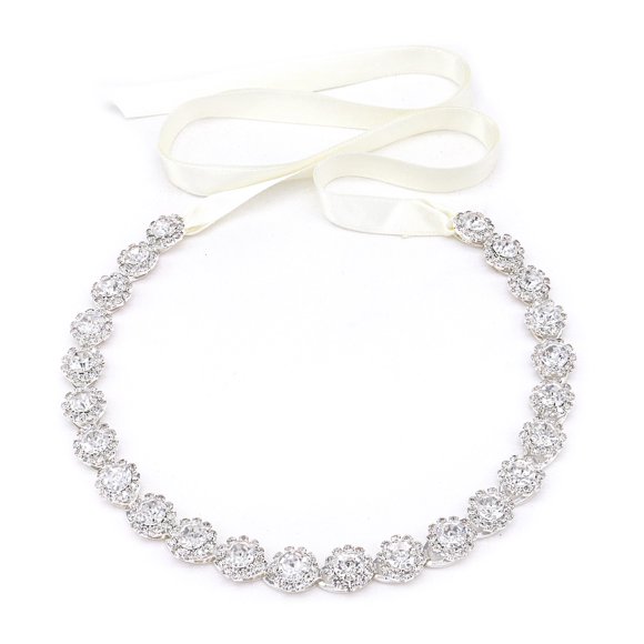 Oriamour Diadema de Boda de Cristal Tocado Nupcial Accesorios para el Cabello de Novia con Diamantes de imitación para Novias Floristas Damas de Honor Plata