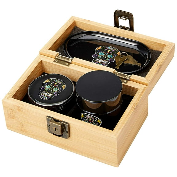 Day Of The Dead Box Combo - Day Of the Dead Wood Bamboo Box