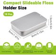thumbnail image 2 of Bagentry 10 Pieces Silver Portable Metal Travel Floss Picks Case, Sliding Compact Flosser Holder Dispenser Storage Container, Refillable Tooth Floss Pick Holder for Hotels Dating Dinners (A), 2 of 7
