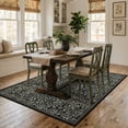thumbnail image 4 of Lahome Washable 5'x7' Area Rug, Black Vintage Floral Rugs for Living Room, Non-Slip Soft Low Pile Botanical Birds Pattern Carpet for Bedroom Dining Room Office Decor, Black, 4 of 12