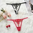 thumbnail image 6 of Thongs Panties for Women Tbopshirt Womens Thongs Briefs,Sexy Lace Ultra-thinBreathable Bow Thong Underwear,Women's Hipsters Underwear, 6 of 6