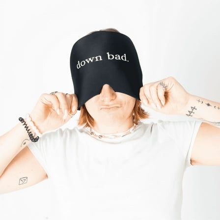 Huggs Hangover Relief Cap - "Down Bad." Soft Silicon Gel Design, Unisex, Snug Fit for All Head Sizes, Black