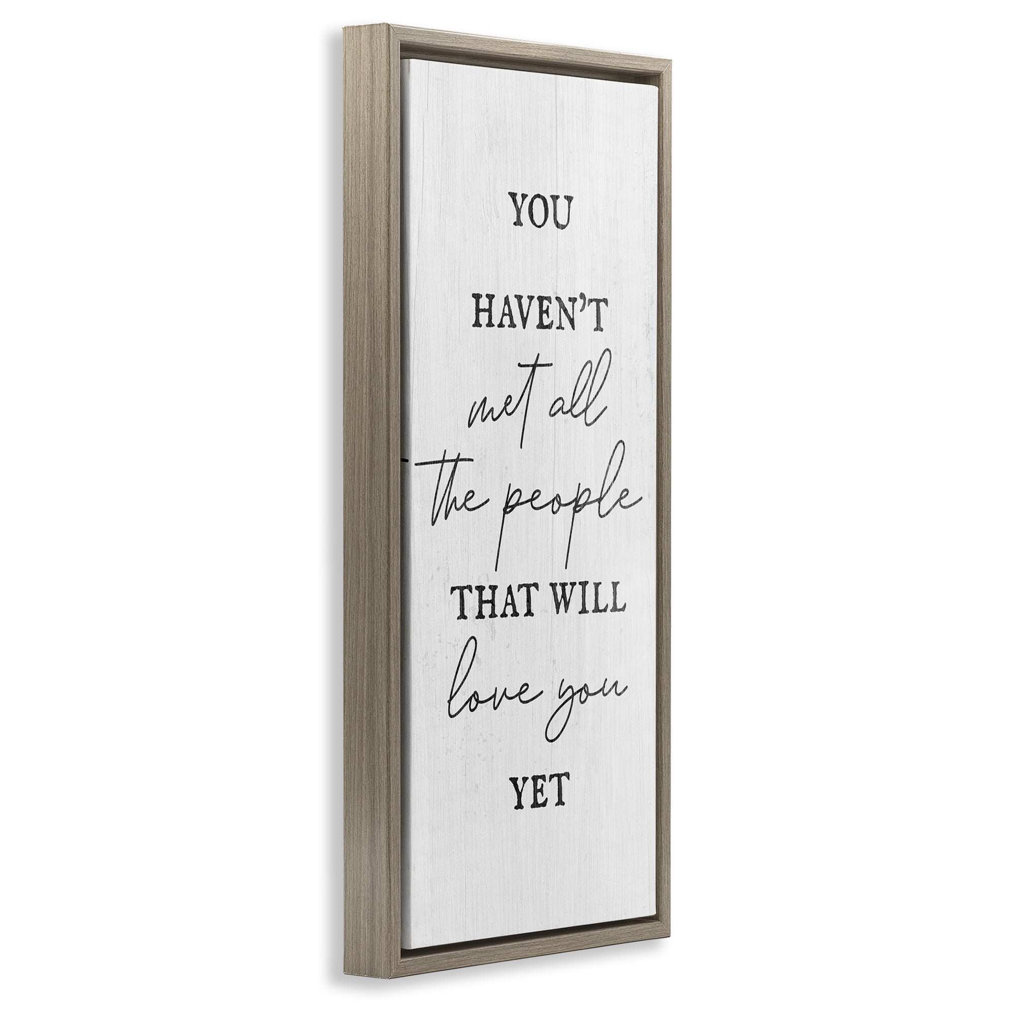 Stupell Industries People Who Will Love You Typography Painting Brown Floater Framed Art Print Wall Art, 11 x 25