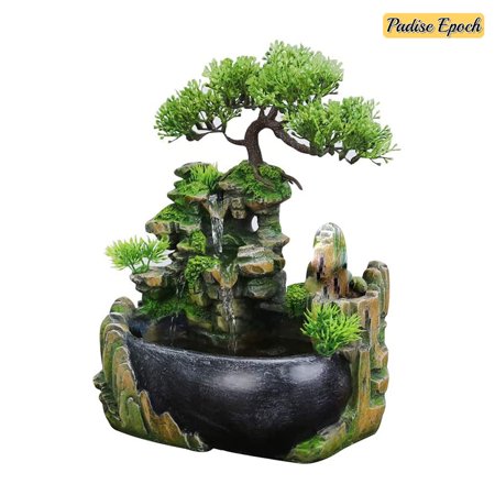 Rockery Stream Tabletop Fountain, Zen Meditation Indoor Waterfall Feature with Automatic Pump, for Home Office Bedroom Desk Decoration