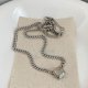 thumbnail image 4 of Collar de cadena gruesa con sello de plata de ley 925, circonita brillante Vintage Punk ER, 4 of 5