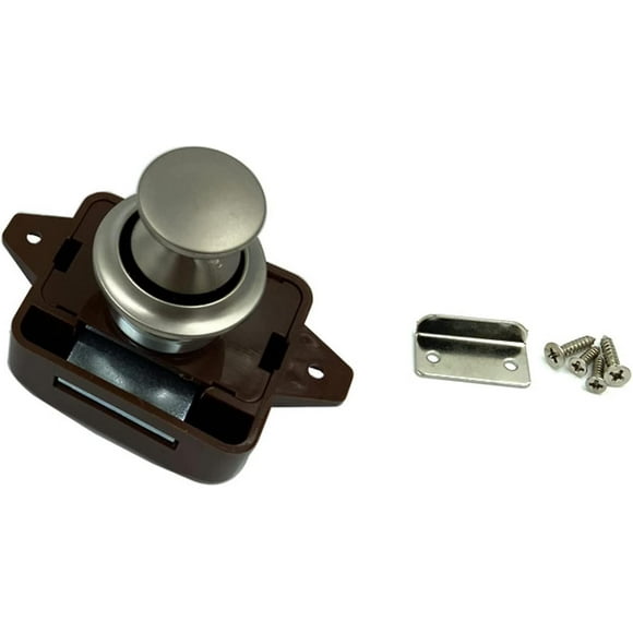 Push Button Locks, Cabinet Drawer Latches And Latches Keyless Door Cabinet Lock Knob,brown(1pcs)