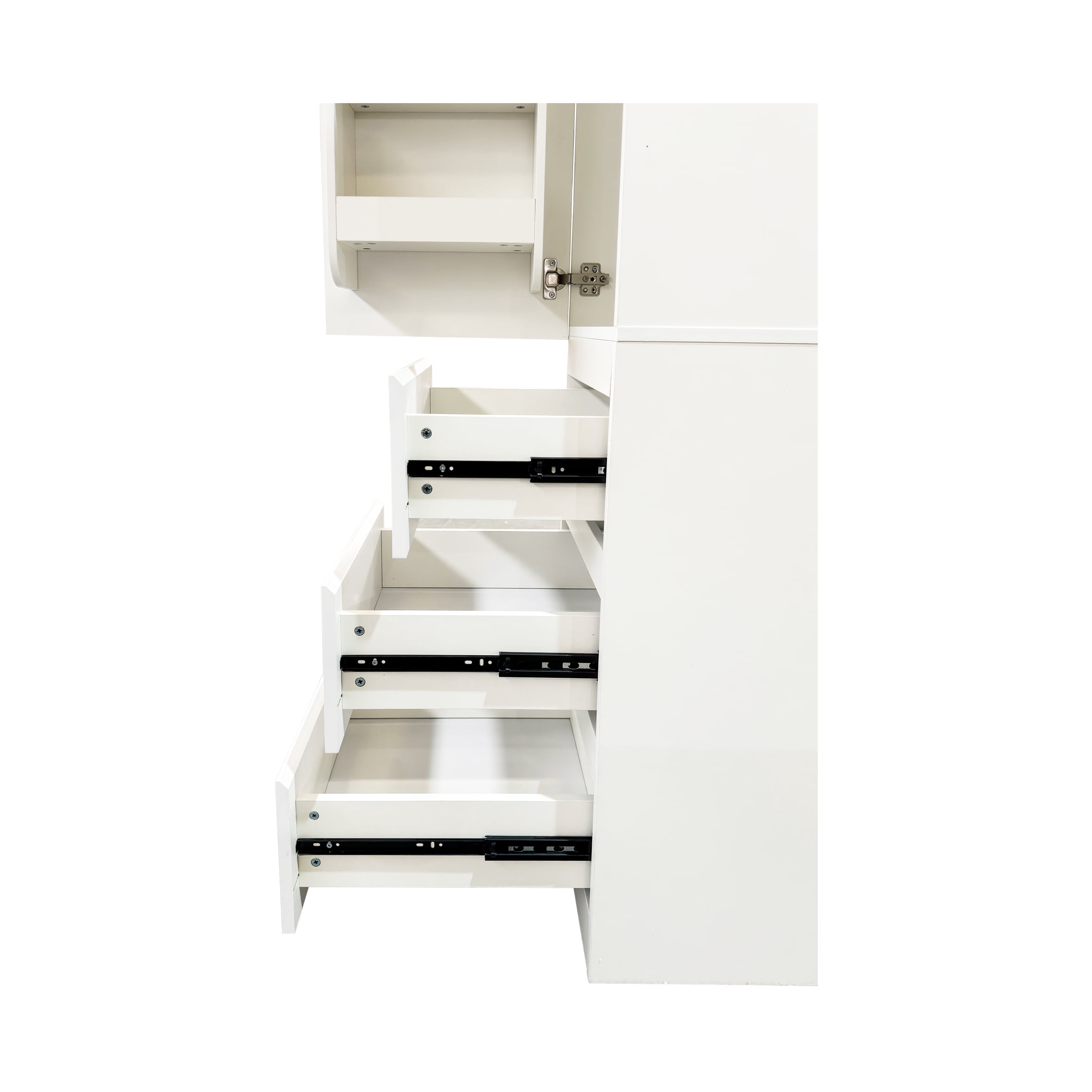 Large Kitchen Pantry Storage Cabinet Freestanding Hutch with 3 Drawers Shelves, White