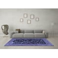 thumbnail image 3 of Ahgly Company Machine Washable Indoor Square Persian Blue Traditional Area Rugs, 6' Square, 3 of 4