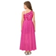 thumbnail image 3 of Hansber Sequin Romper Dress One Shoulder Sleeveless Flower Girls Wedding Party Pageant Gowns Hot Pink 16, 3 of 7