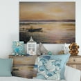 thumbnail image 2 of Designart ' Pastel Boat Sunset Over The Lake ' Nautical & Coastal Canvas Wall Art Print, 2 of 4