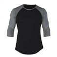thumbnail image 4 of Tosmy Men's T-Shirt Mens Casual Vintage Cool Slim Fit 3/4 Sleeve Hiking Baseball T Shirts Tee For Men, 4 of 6