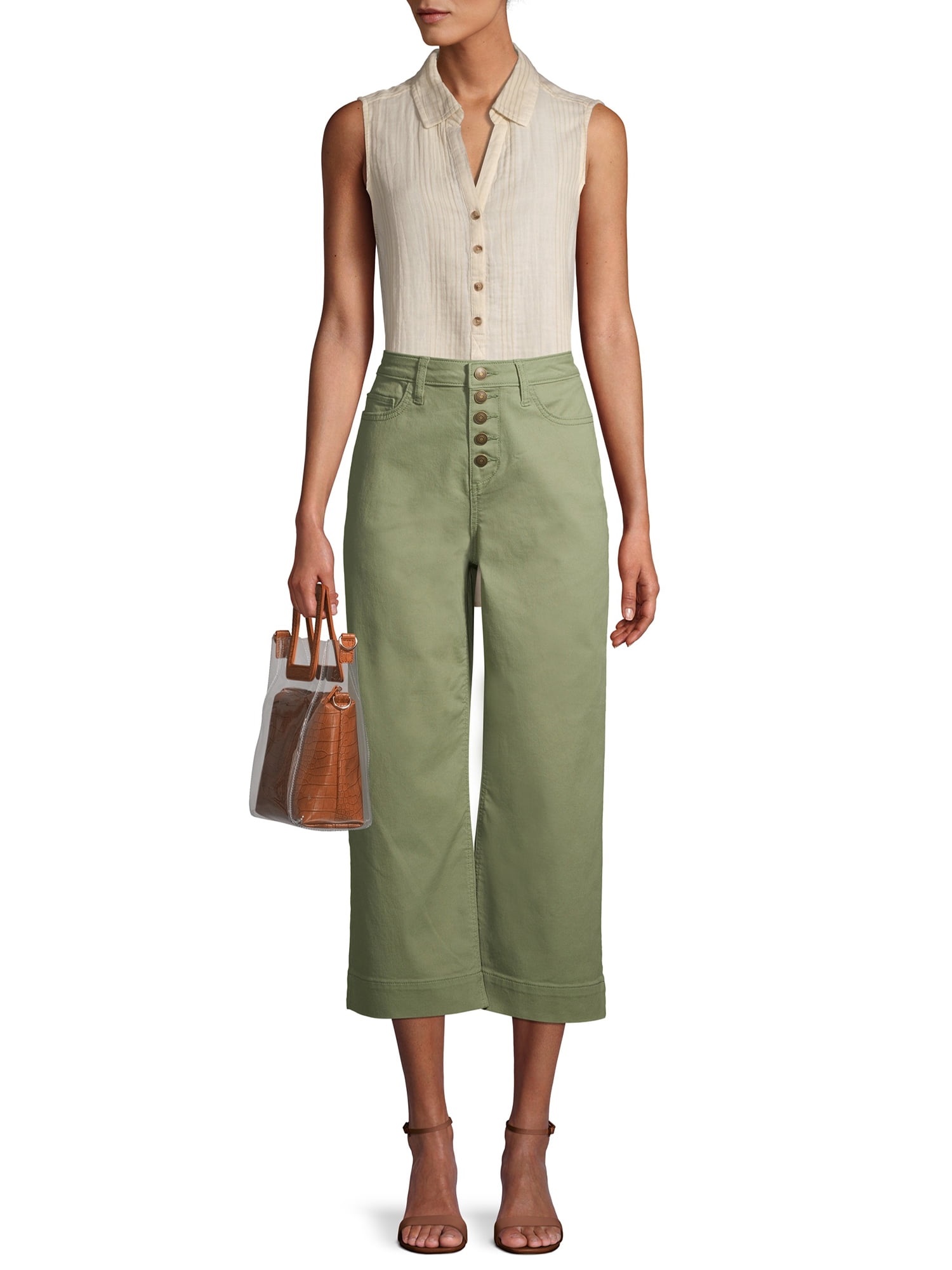 jean wide leg capris