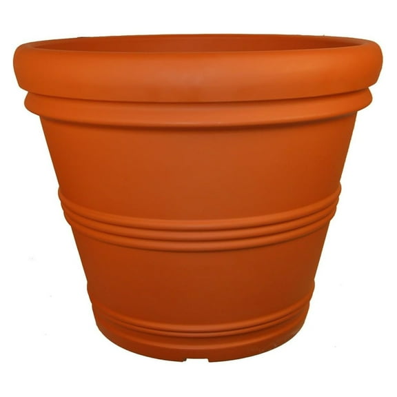 RR20TC Classic Rolled Rim Garden Planter, 20", Terra Cotta