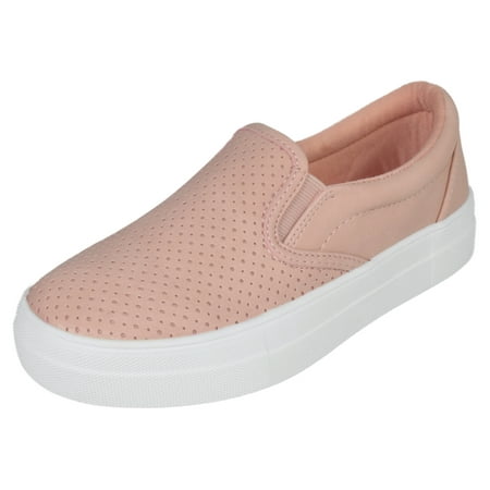 

Soda Flat Women Shoes Slip On Loafers Casual Sneakers Memory Foam Insoles Hidden Platform / Flatform Round Toe CROFT-G Pink 6.5