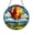 Acrylic 3.5 Inch, variant on Hot Air Balloon Stained Glass Style Suncatcher, Vibrant Mountain Scene Window Art for Home Decor