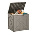 thumbnail image 1 of EasyUp Coffre de Terrasse en Résine de 32 Gallons, Coffre de Rangement Extérieur Verrouillable pour Meubles, Outils de Jardin et Rangement d'Outils, Boîtes de Rangement Extérieures Étanches (Gris), 1 of 7