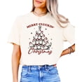 thumbnail image 2 of Merry Cluckin' Christmas Shirt for Women and Teens Funny Chicken Christmas Tree Tee Ivory Shirt Adult Small, 2 of 4