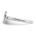 thumbnail image 3 of 925 Sterling Silver Stackable Expressions Rhodium White Topaz Cross Ring Size: 8; for Adults and Teens; for Women and Men, 3 of 5
